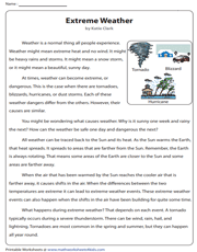 6th grade reading comprehension worksheet online