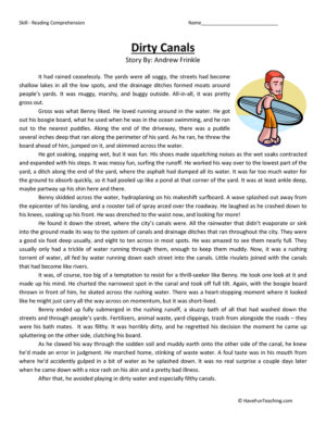 6th grade reading comprehension worksheet printable