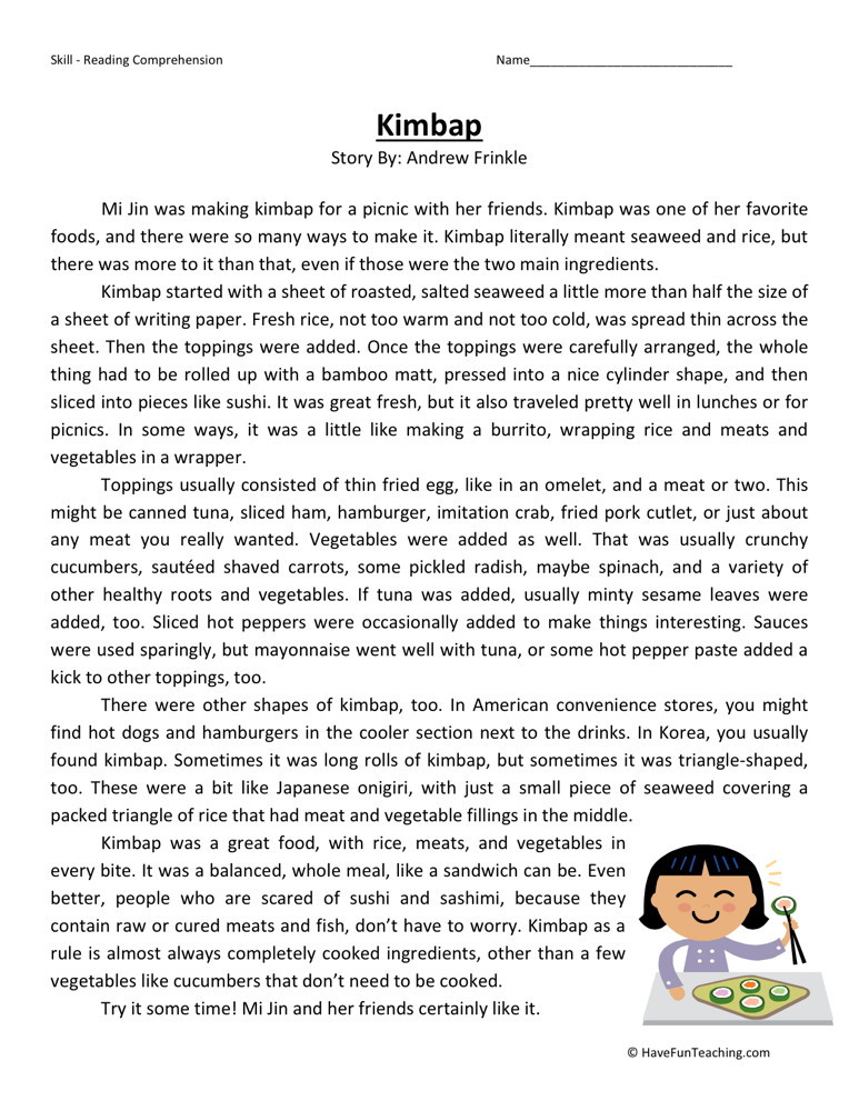 Sixth Grade Reading Comprehension Worksheets