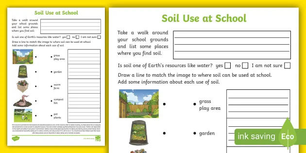 6th grade science worksheet on soil