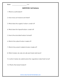 Soil Worksheets
