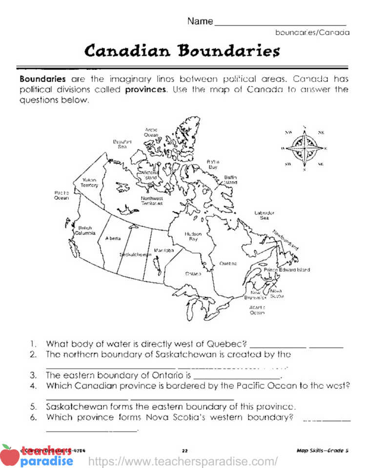 6th grade social studies map worksheet