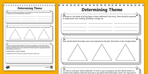 Determining Theme Activity for 6th-8th Grade (teacher made)