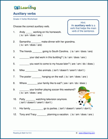 Auxiliary verbs worksheets | Worsheets library