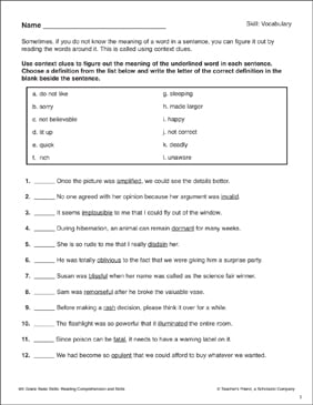 Grade Vocabulary Worksheets, 57% OFF | nassit.org.sl