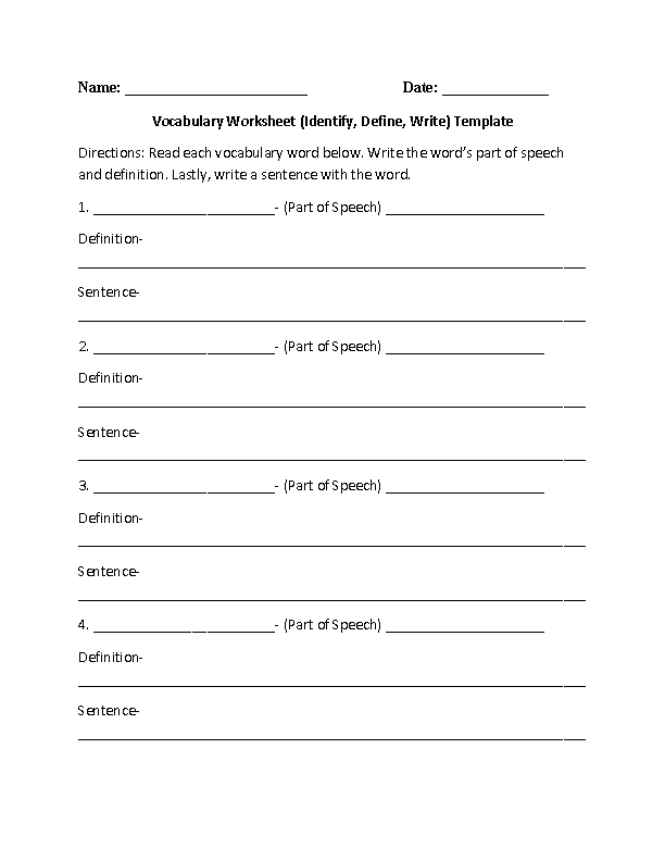 worksheets library | Vocabulary Worksheets