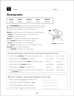6th grade vocabulary worksheet