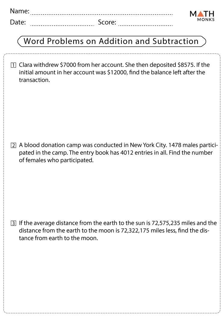 6th grade word problems worksheet with answers