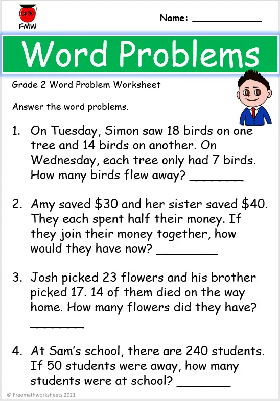 6th grade word problems worksheet with answers