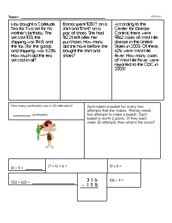 6th Grade Word Problems | FreeEducationalResources.com