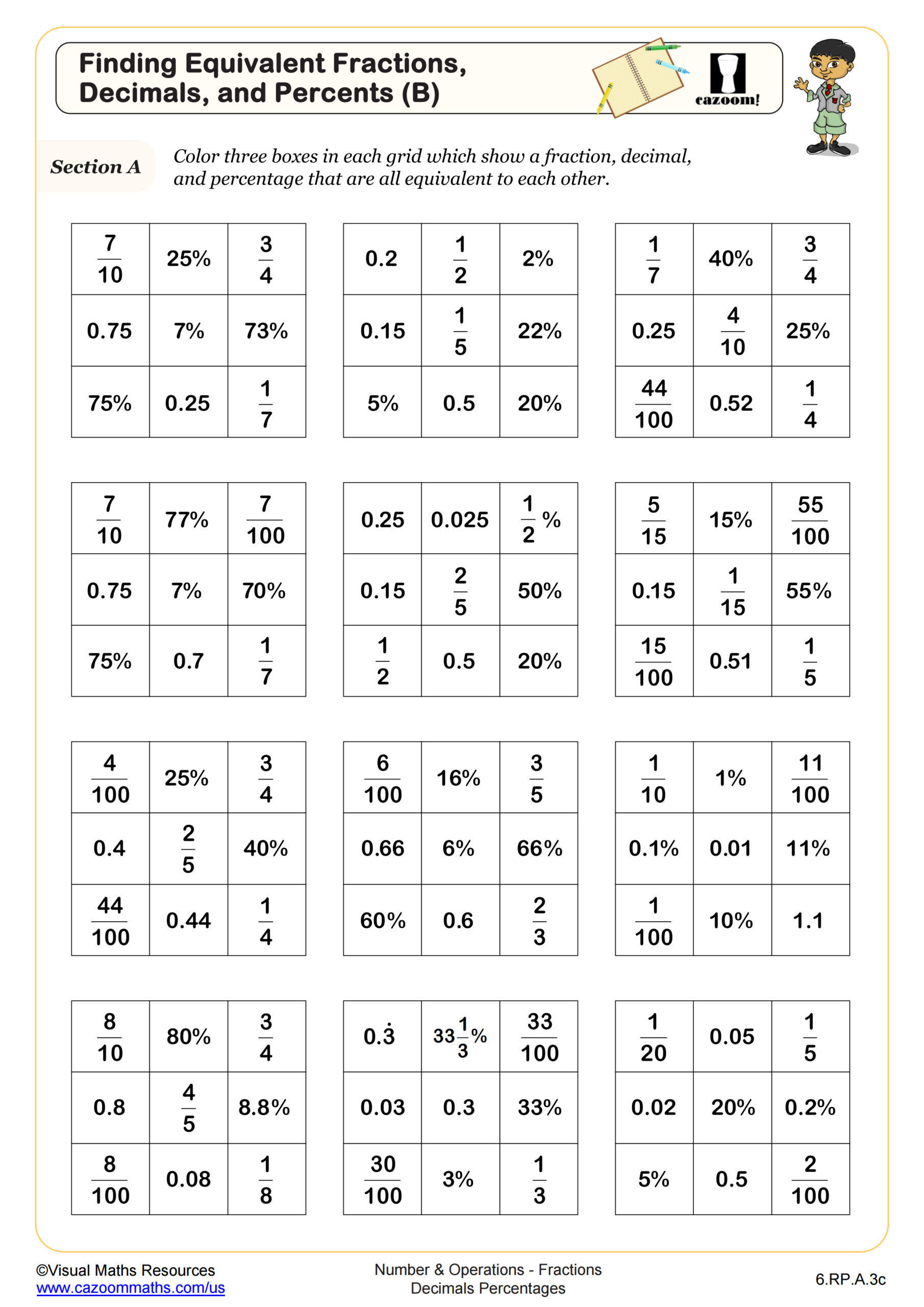 6th Grade Math Worksheets | Printable PDF Worksheets