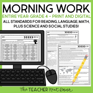 Morning Work 3rd Grade Print and Digital - The Teacher Next Door