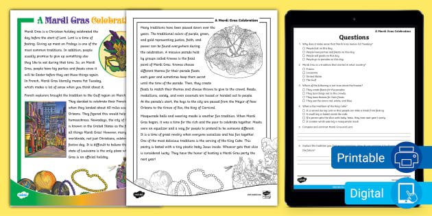 6th grade worksheet reading