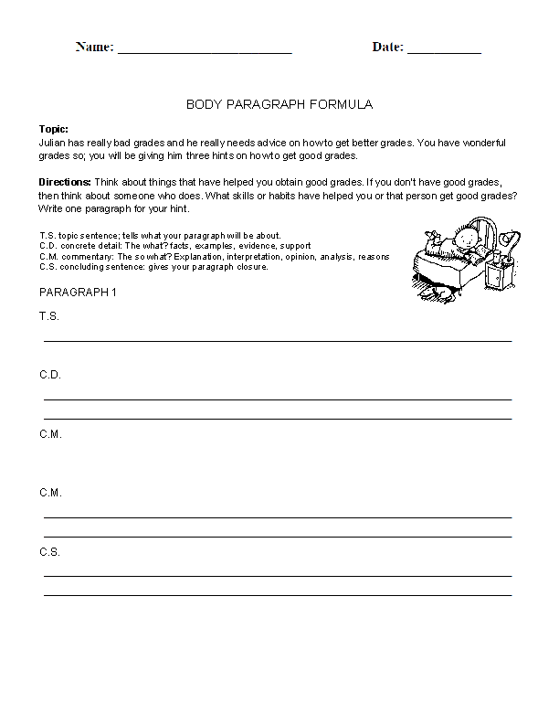 6th grade writing worksheet