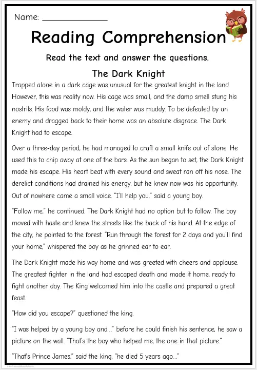 6th worksheet grade english