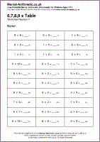 7 and 8 multiplication worksheet