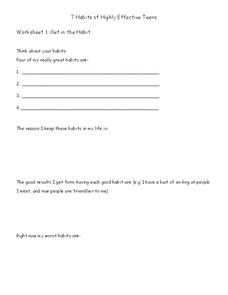 7 habits of highly effective teens worksheet