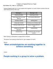 7 habits of highly effective teens worksheet