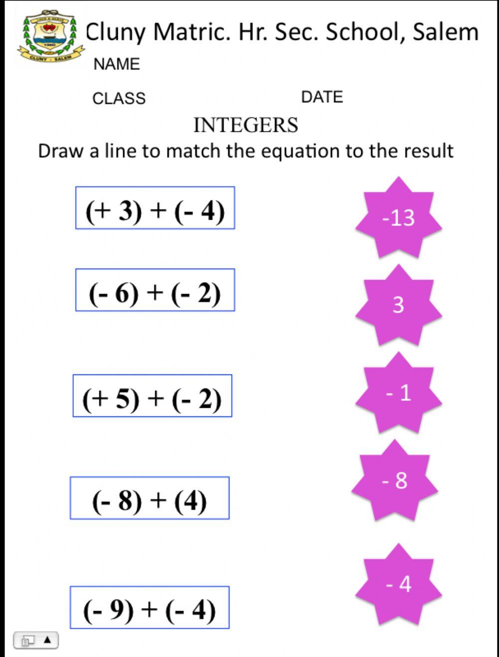 class 7 maths 2 worksheet | Live Worksheets - Worksheets Library