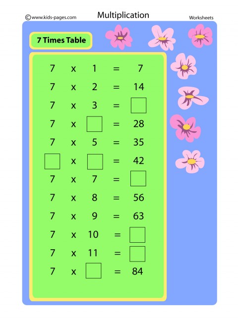 7 Times Table worksheet - Worksheets Library