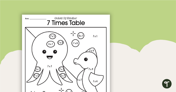 7 times tables worksheet