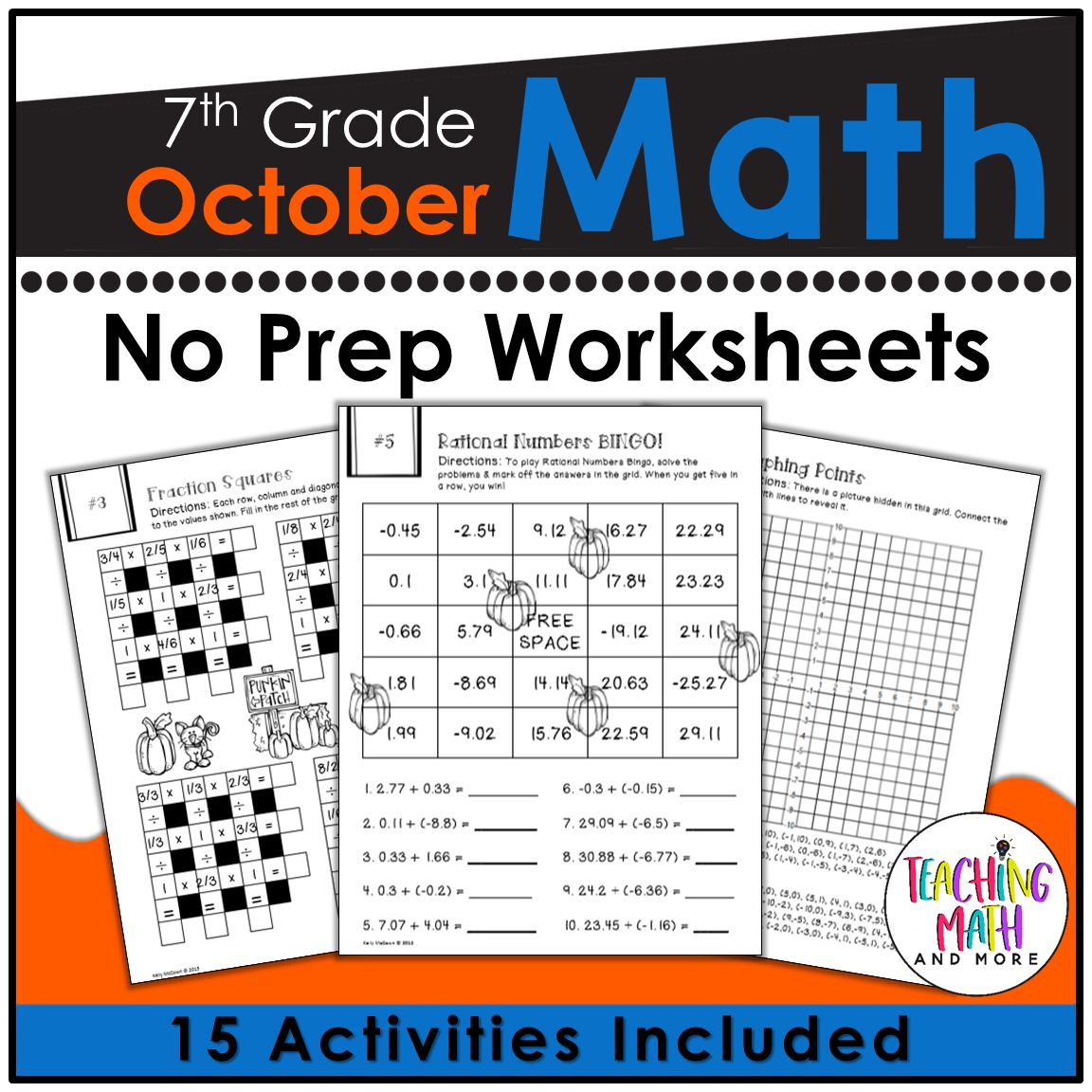 7th Grade October Math Worksheets