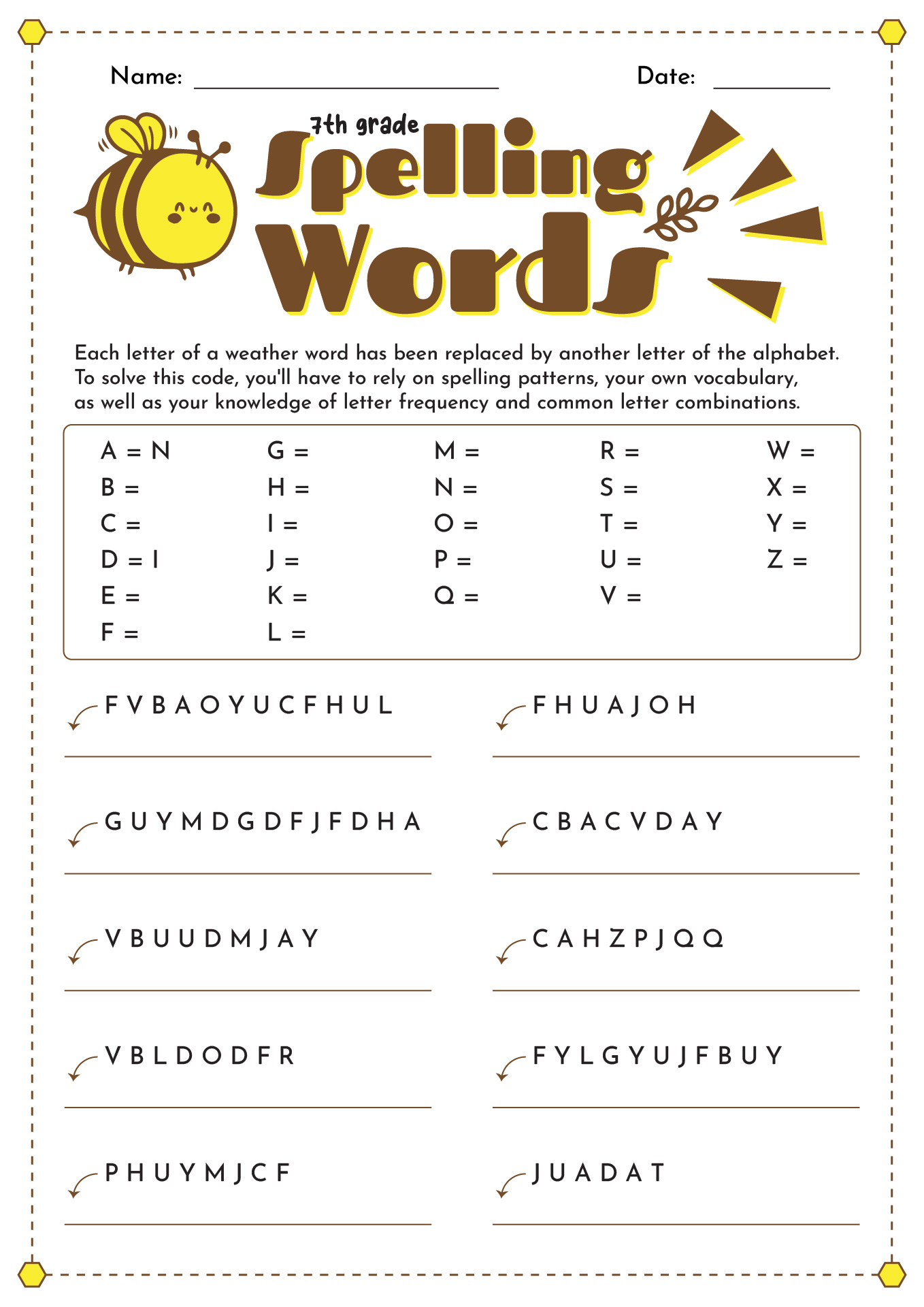 17 8th Grade Spelling Worksheets - Free PDF at worksheeto.com