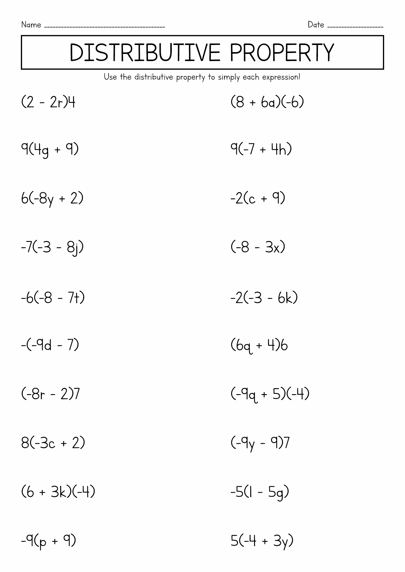 7th grade algebra worksheet printables
