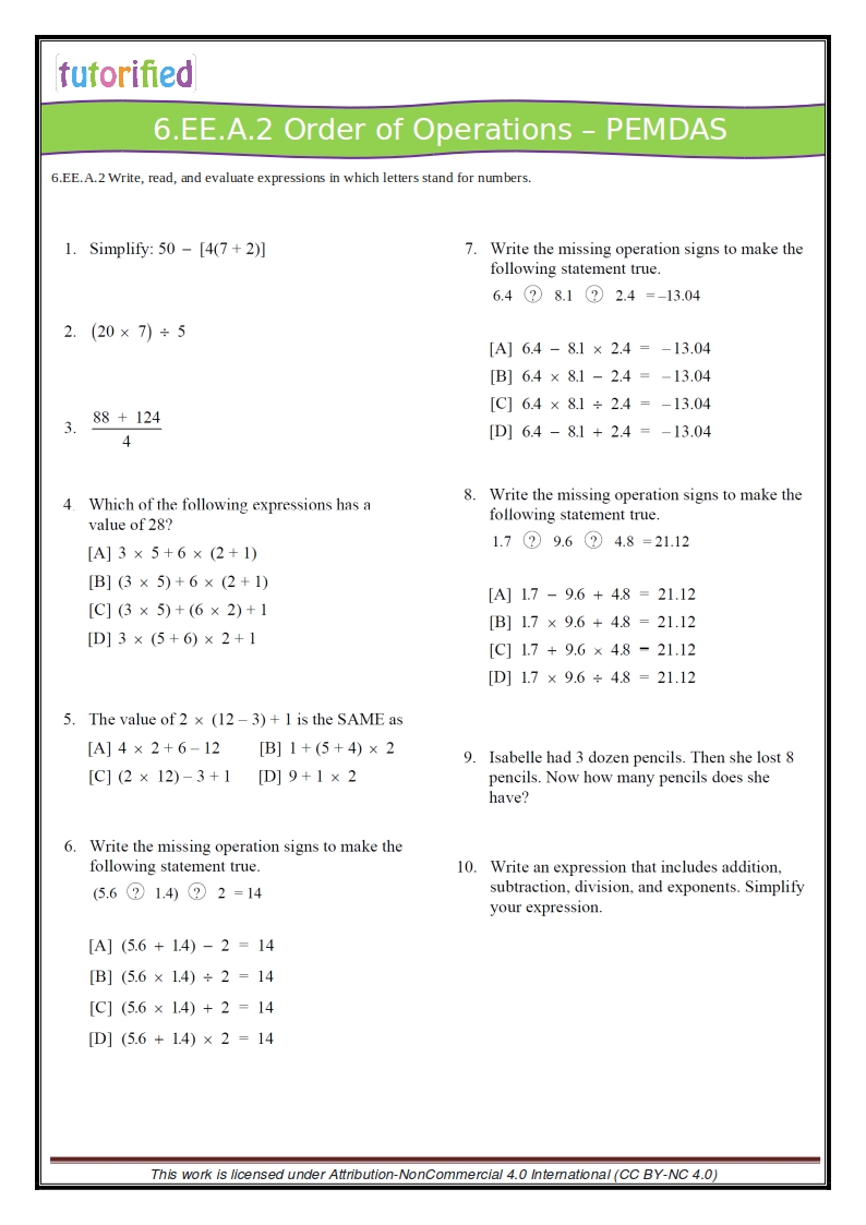 7th grade common core math worksheet pdf