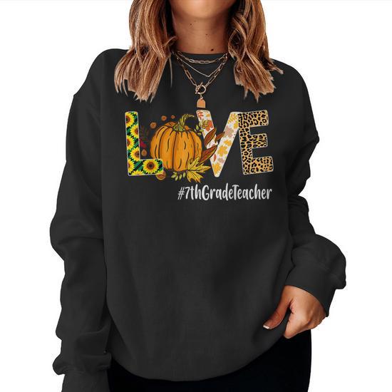 7Th Grade Teacher Love Fall Pumpkin Leopard Halloween Autumn ...