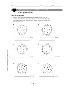 Staying Healthy Worksheet for 6th - 10th Grade | Lesson Planet