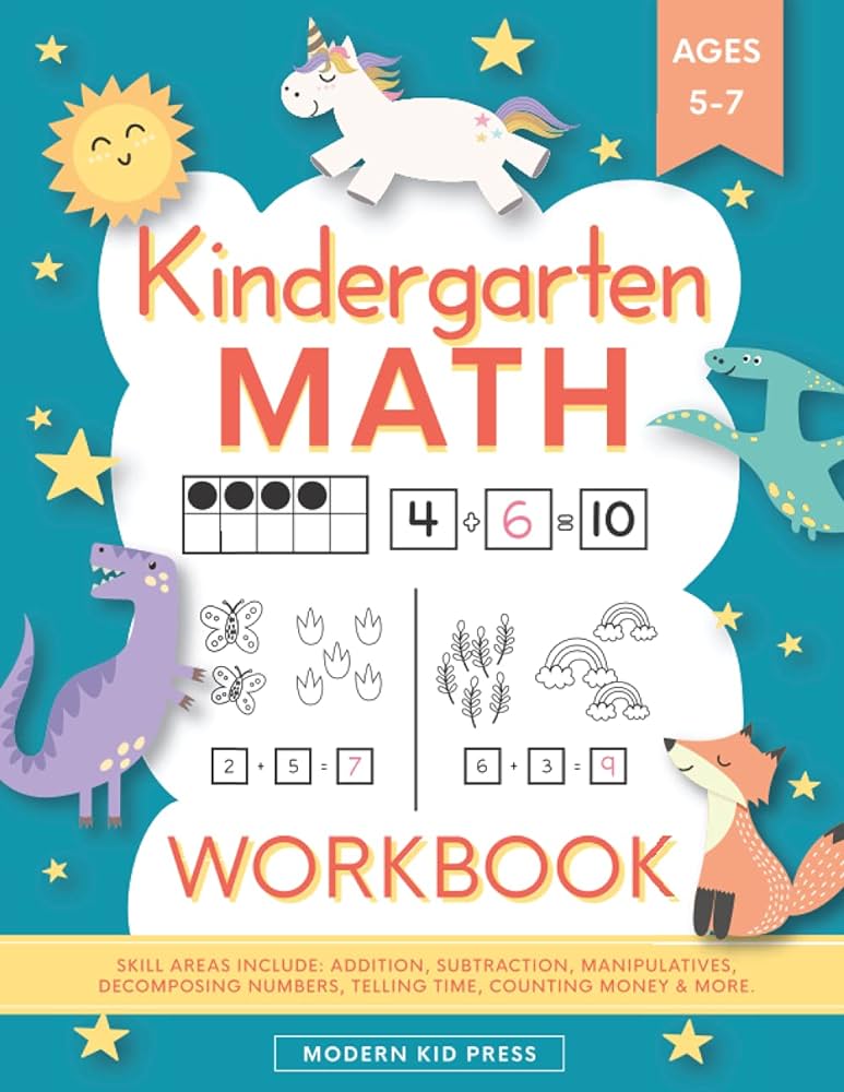 Kindergarten Math Workbook: Kindergarten and 1st Grade Workbook ...