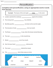 7th grade language arts worksheet printable
