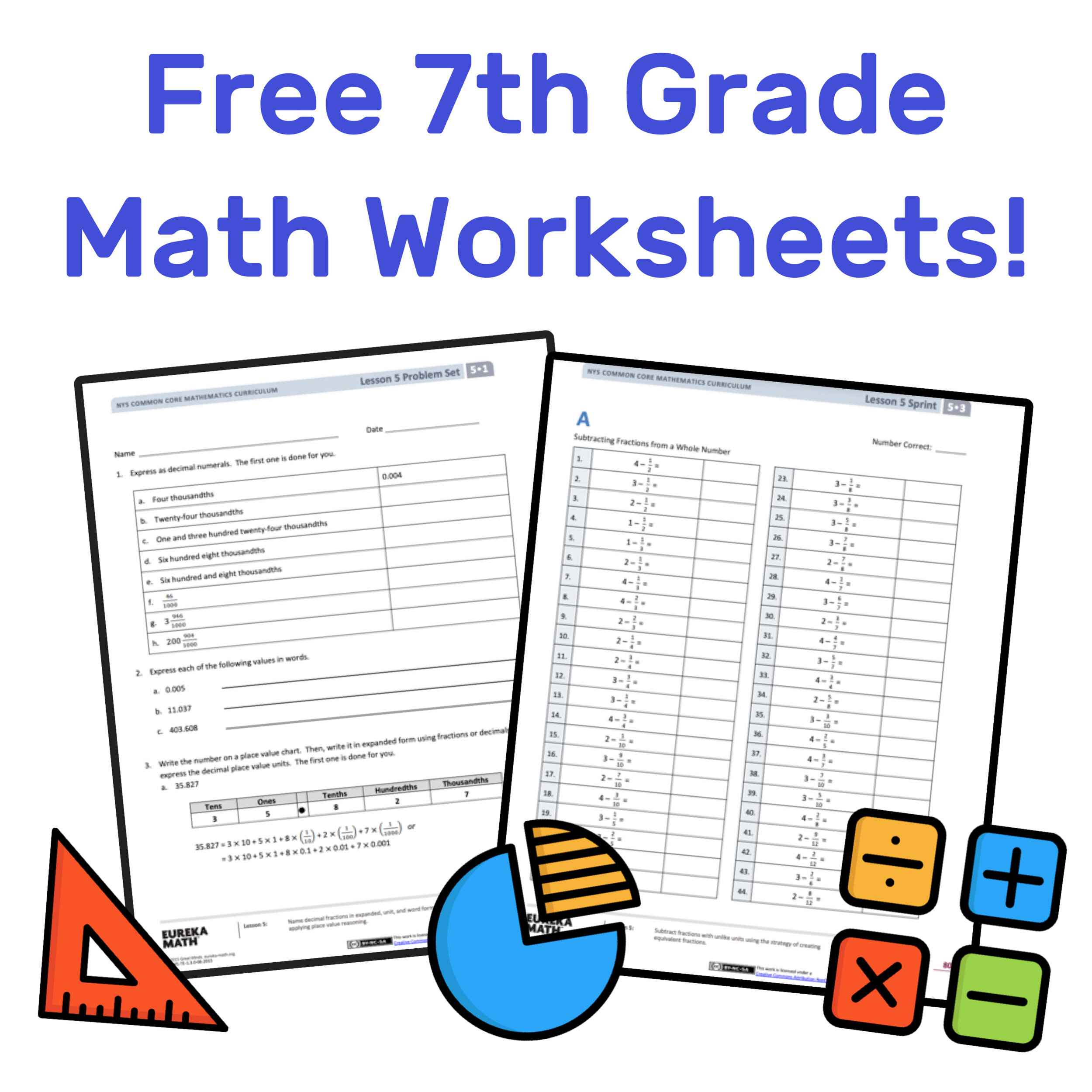7th grade math worksheet free