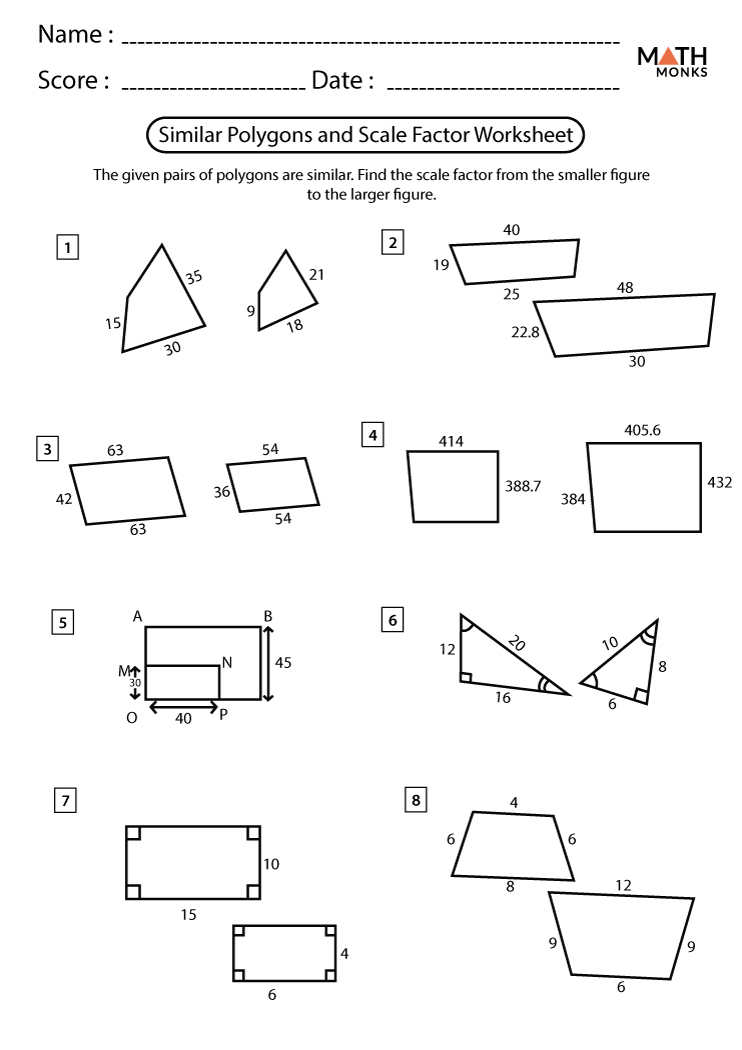 7th grade scale factor worksheet