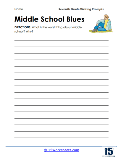 7th Grade Writing Prompt Worksheets