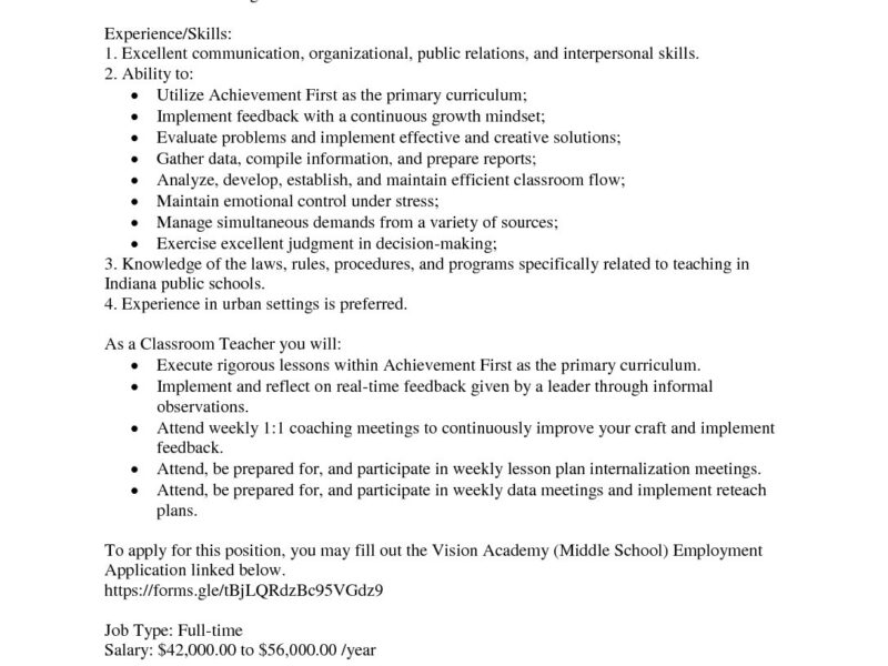 7th-8th Grade Social Studies Teacher - United Schools of Indianapolis