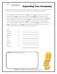 7th grade vocabulary worksheet pdf