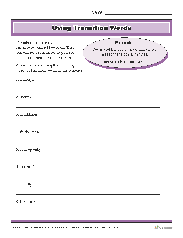 7th grade worksheet to do at home