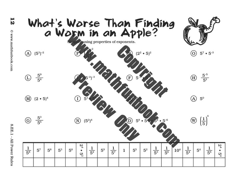 Grade 8 Common Core Math Worksheets - Math Funbook