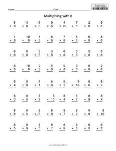 Multiplying with 8 - Teaching Squared