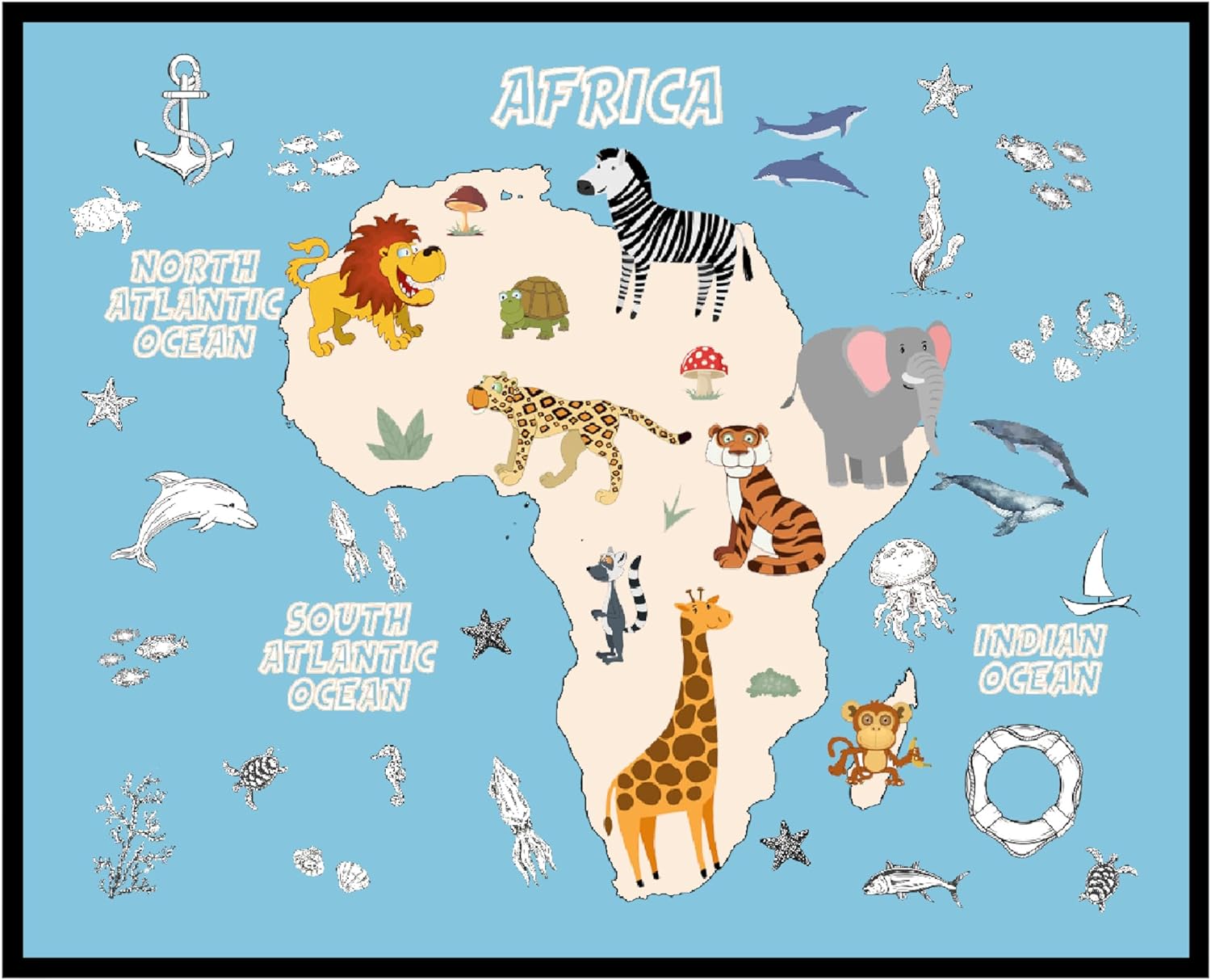 8 x 10 printable world map