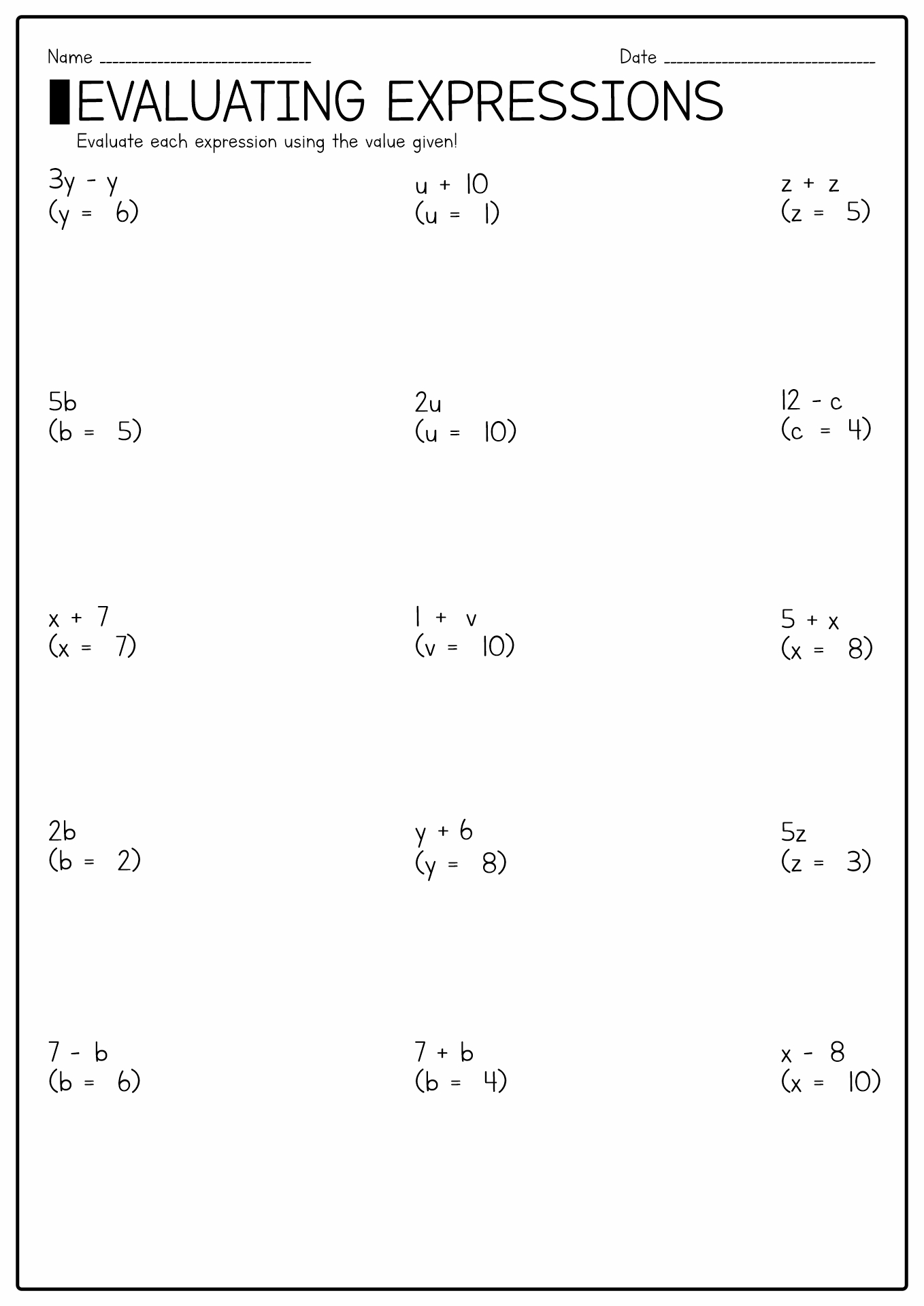 15 Pre-Algebra 7th Grade Math Worksheets - Free PDF at worksheeto.com