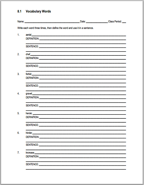 8th grade english worksheet pdf