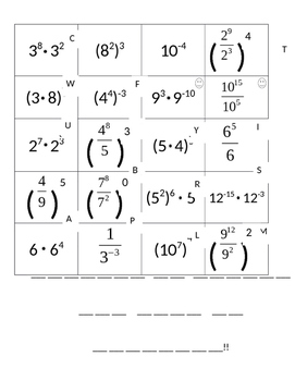 8th grade exponent worksheet