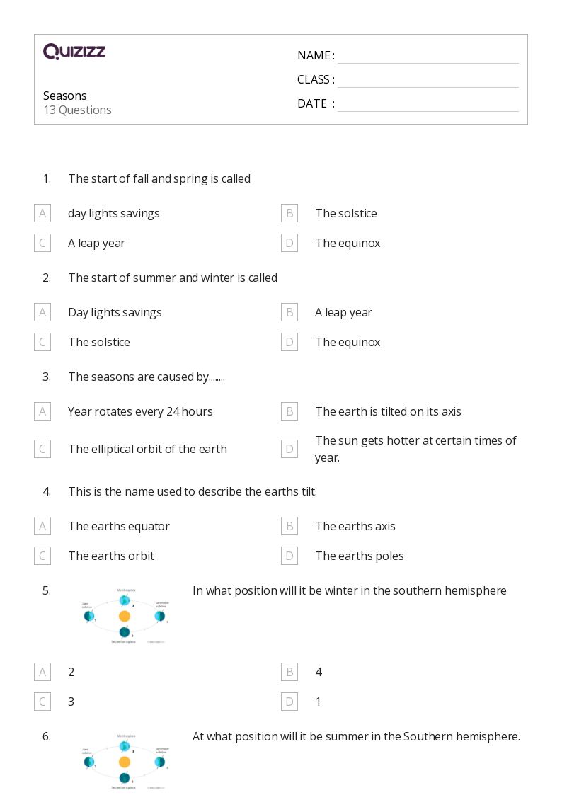 8th grade fall worksheet