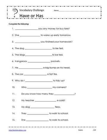 8th grade grammar worksheet