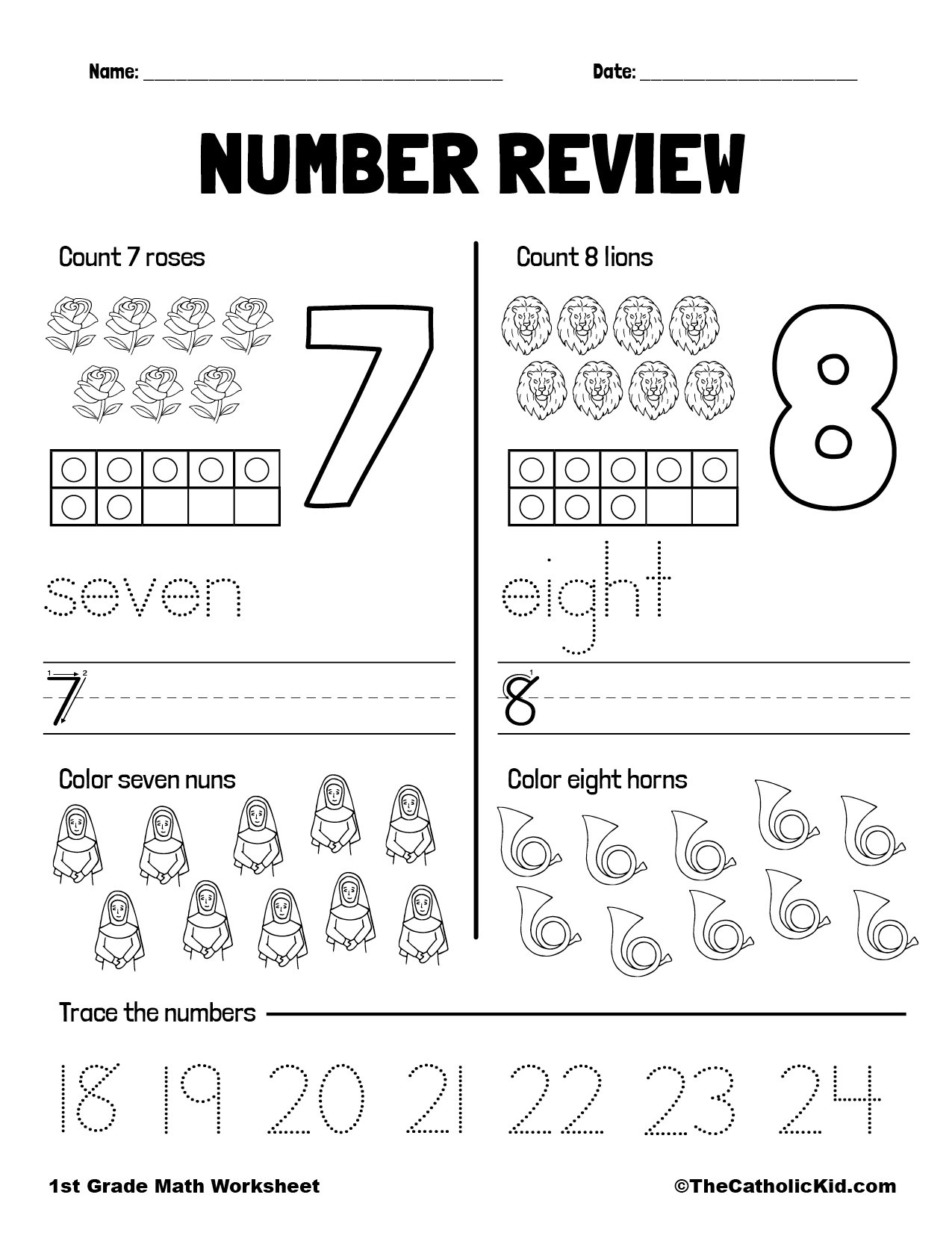 8th grade math review worksheet