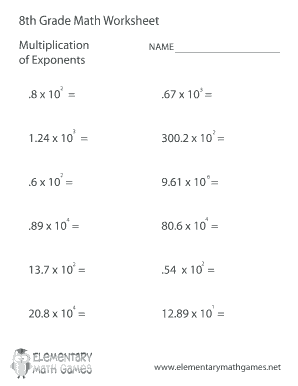 8th grade math worksheet pdf