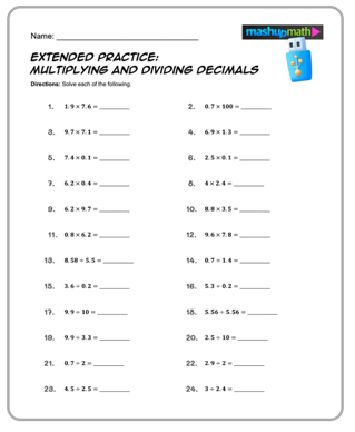 Free 8th Grade Math Worksheets—Printable w/ Answers — Mashup Math